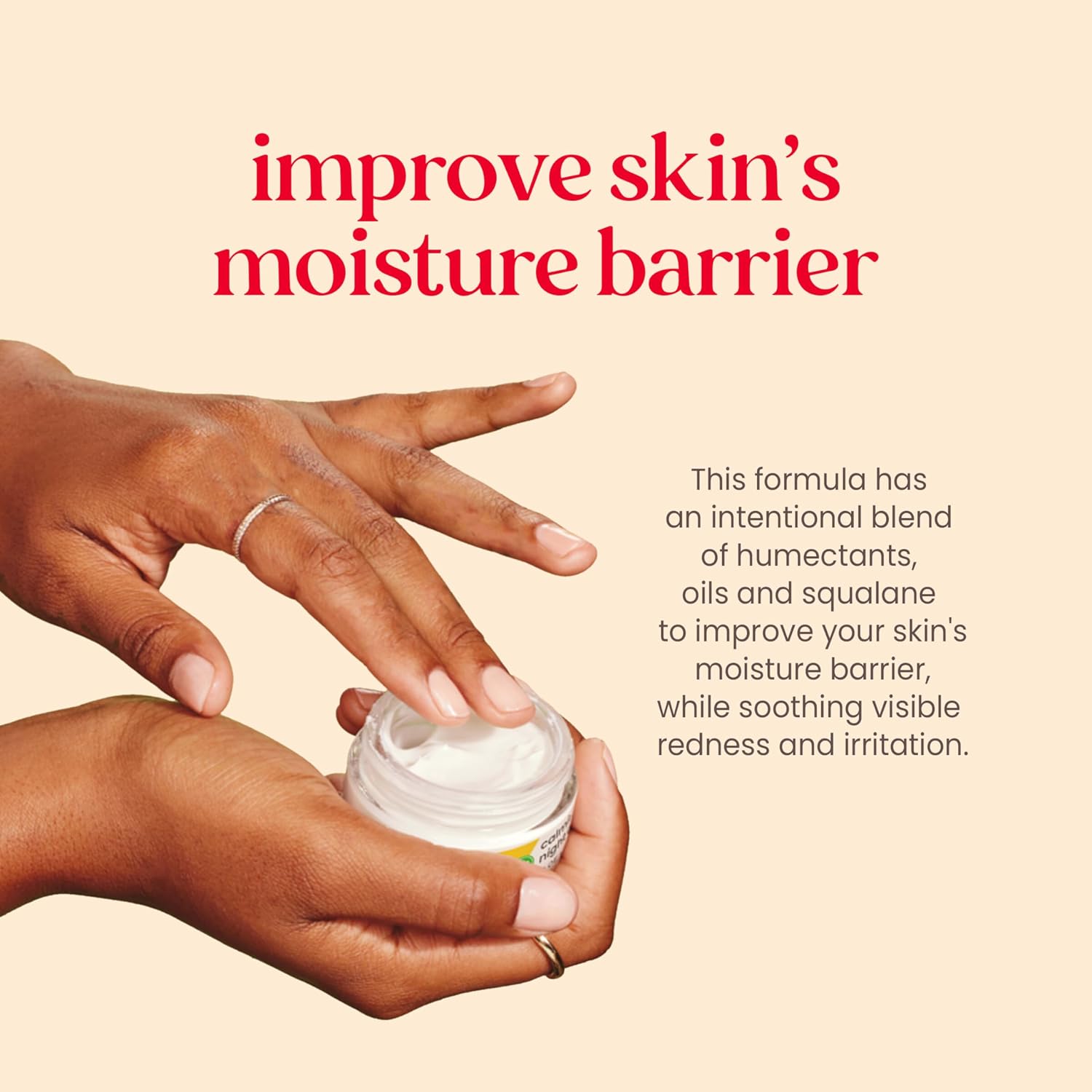 Calming Night Cream, With Aloe and Rice Milk, Face Moisturizer For Sensitive Skin Infuses Skin With Moisture While