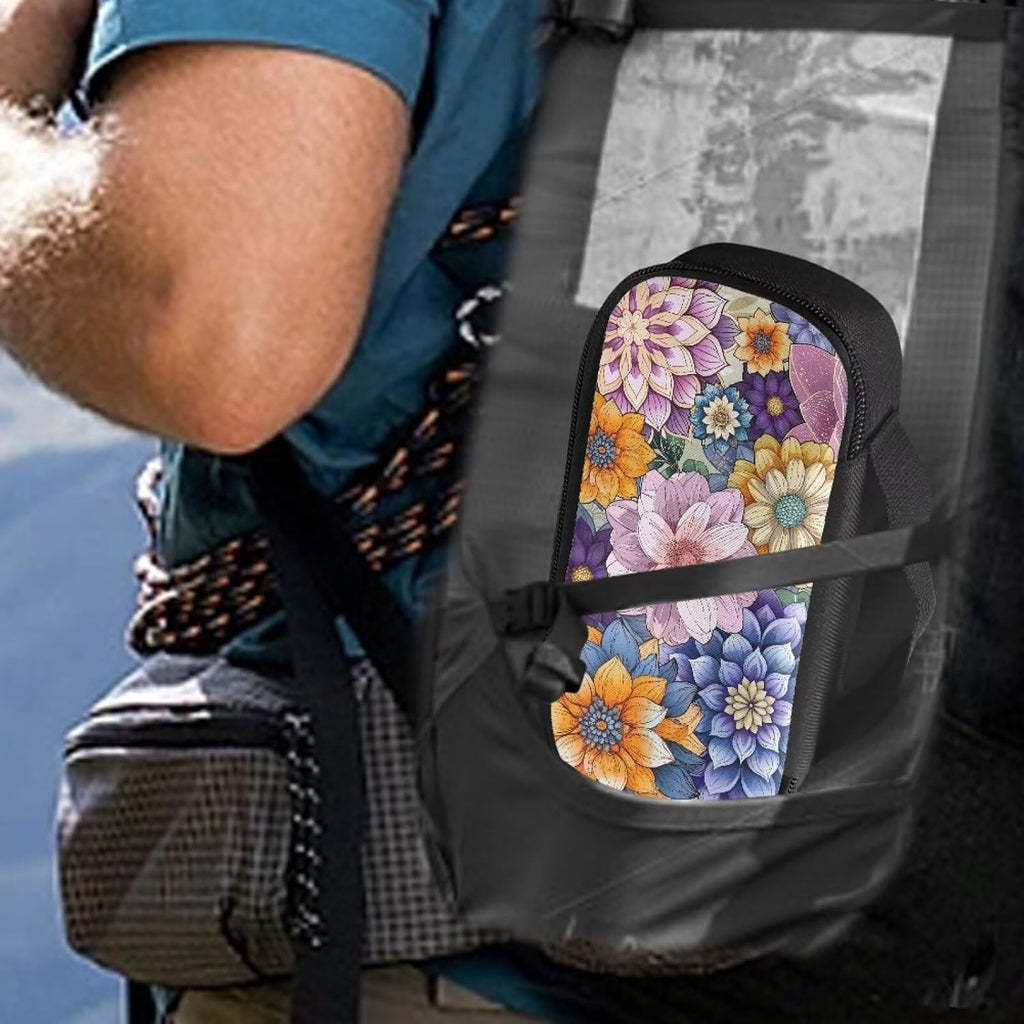 Bohemian Flower Diabetic Supplies Bag Carrying Case Organizer For Diabetes Testing Kit, Blood Glucose Monitor Kit
