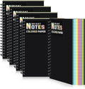 6 Pack Spiral Notebook 5 x 7 Inch College Ruled Colored Paper Notebook Lined Paper Composition Perforated Notepad
