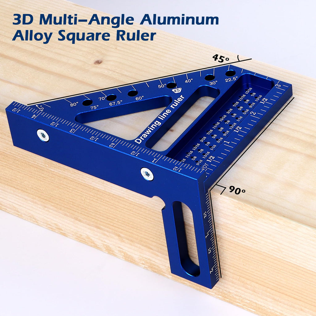 3D Multi-Angle Measuring Ruler -Precision Woodworking 3D Square Protractor