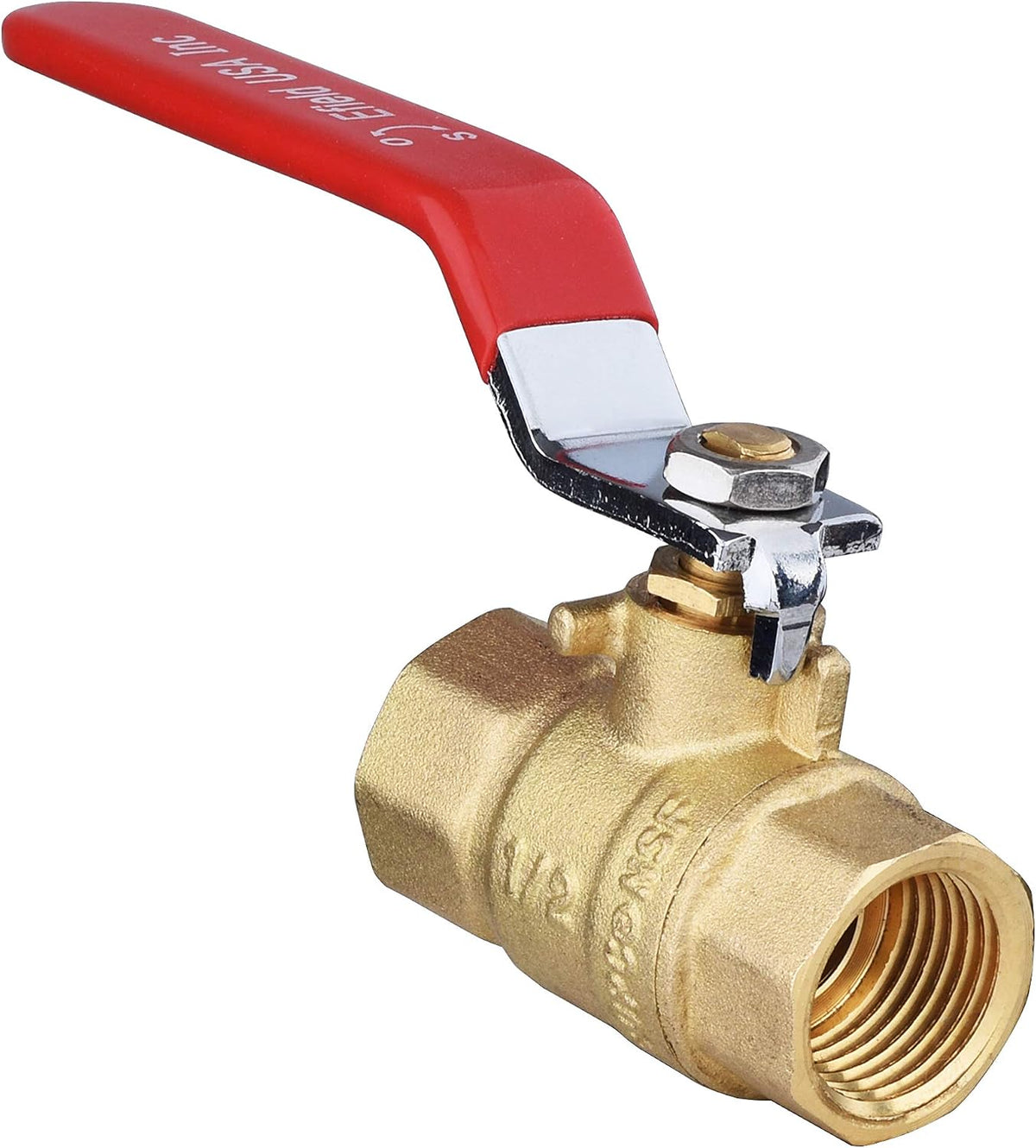 5Pcs EFIELD 1"FNPT WOG Full Port Brass Ball Valve,Red(VALVE172-5)