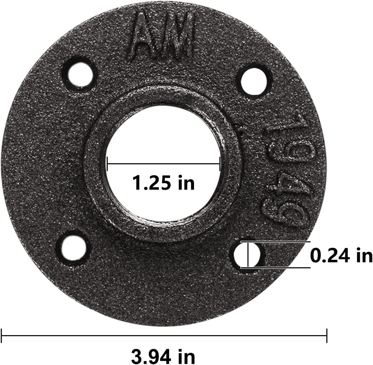 Floor Flange - 1-1/4" Malleable Iron Pipe Fittings, 4 Threaded Holes, Vintage Style for DIY, 4 Pack