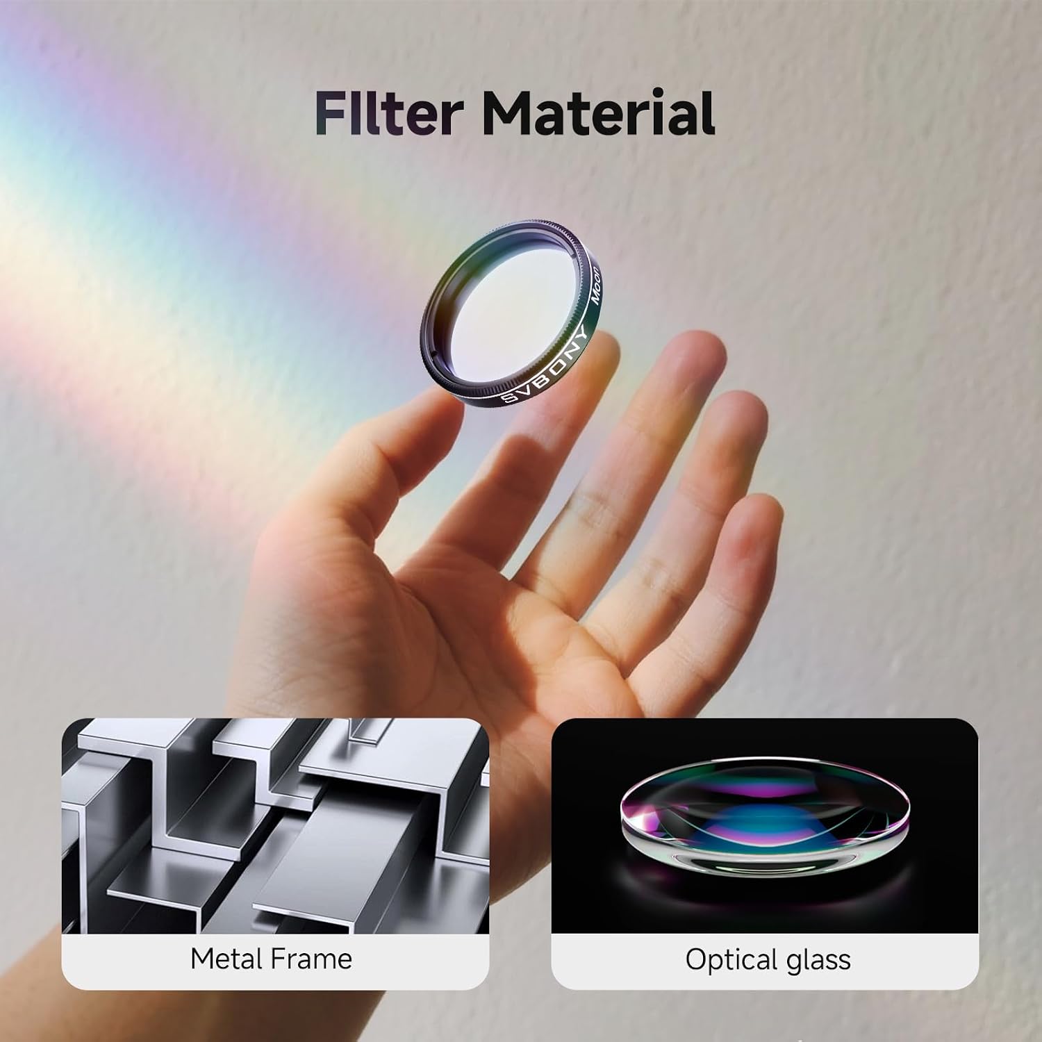 Moon Filter, 1.25" Telescope Filter, for Lunar Planet Observation | Optical Glass, Aluminum Housing,Increase