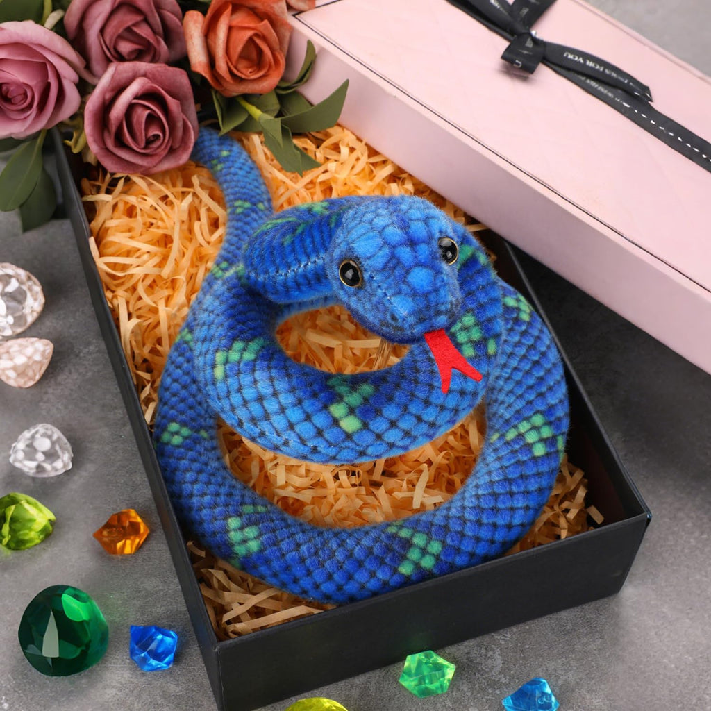 Snake Plush, Stuffed Snake Animal, 27 in Small Toy Snakes for Kids, Giant Stuffed Animals, Lifelike Plush Snake for