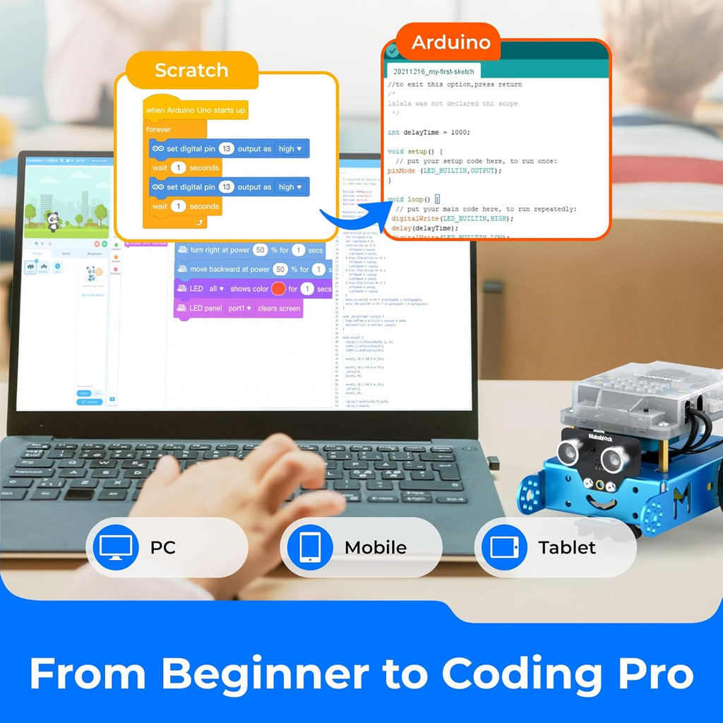mBot STEM Coding Toys Robotics for Kids Ages 8-12 | Learn to Code with Scratch & Arduino, STEM Robot Kits & Toys