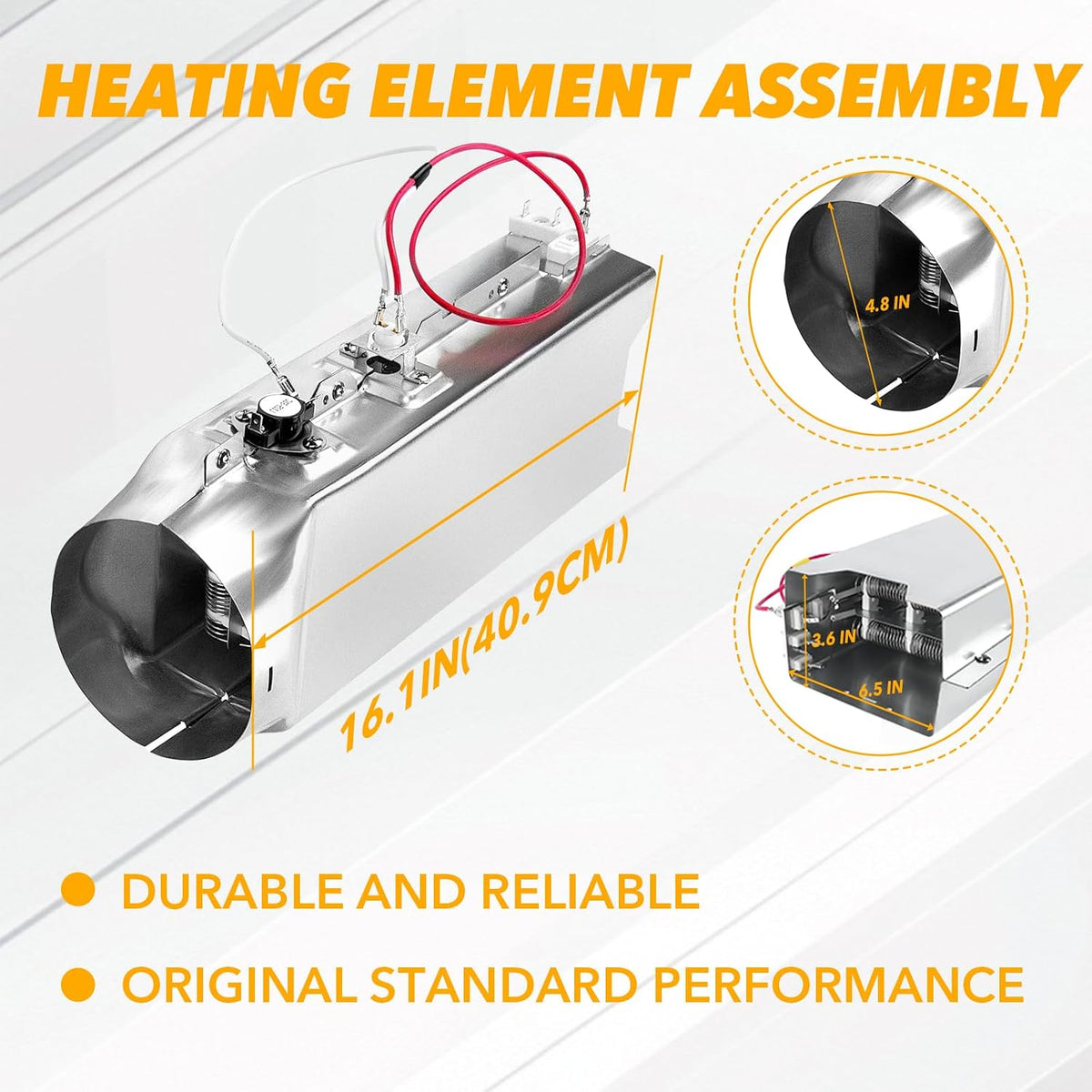 5301EL1001A 5301EL1001H Dryer Heating Element Assembly 5301EL1001J for LG DLEX7177RM, DLE3777W, DLEX5101W, DLE0332W, DLE2101W, DLE1310W for Kenmore Sears 79669002000, 79669272000, 79680021900
