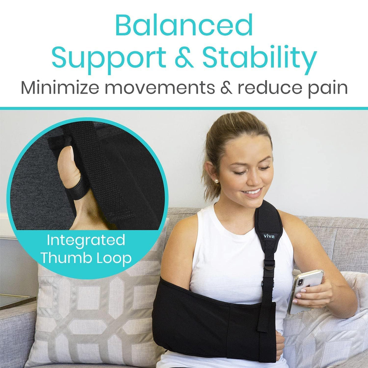 Arm Sling Shoulder Immobilizer for Left or Right - Elbow Injury Relief