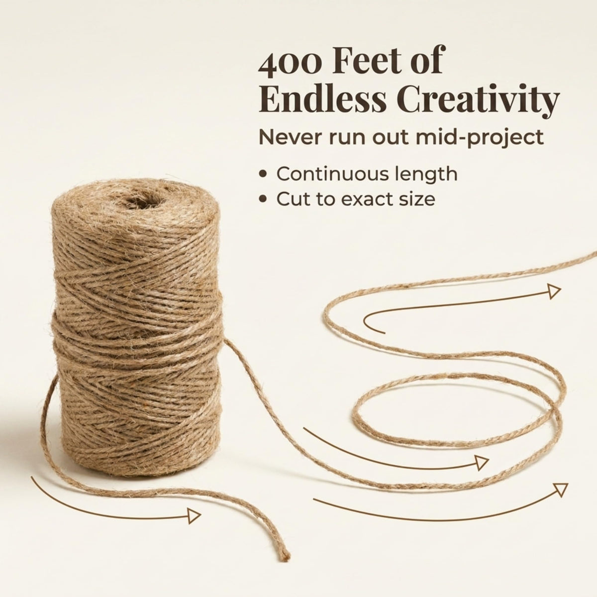 2-Ply Jute Twine, Fabrics, 400 Feet, Western Theme, Event Décor, Party Decorations, Photo Ops