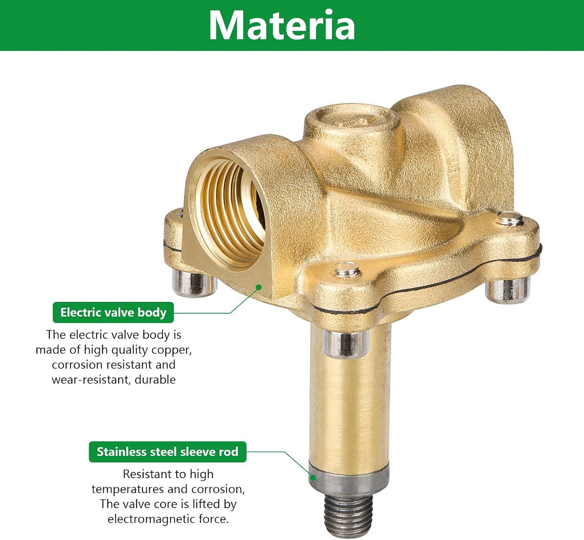 Wengart 1/2" NPT Solenoid Valve for DIYers, Zero PSI Water/Gas, Iron Shell