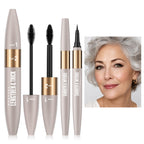 Black Tubing Mascara & Liquid Eyeliner Set for Older Women 60 Plus