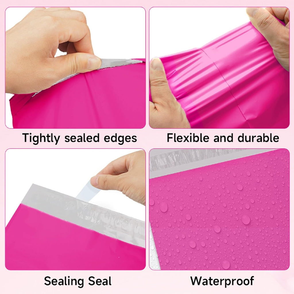 Pink Shipping Bags, Self-Seal Poly Mailers 10x13 Inch, 500 Pack
