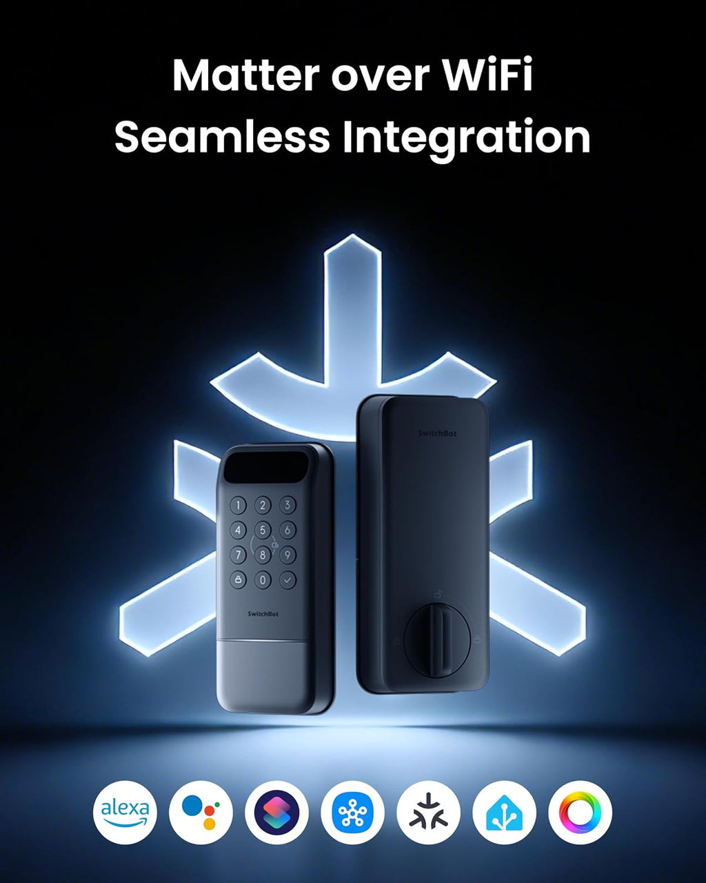 Lock Vision, 3D Face Recognition Smart Lock, Deadbolt Keyless Entry, DualPower 12-Month Battery, WiFi No Hub