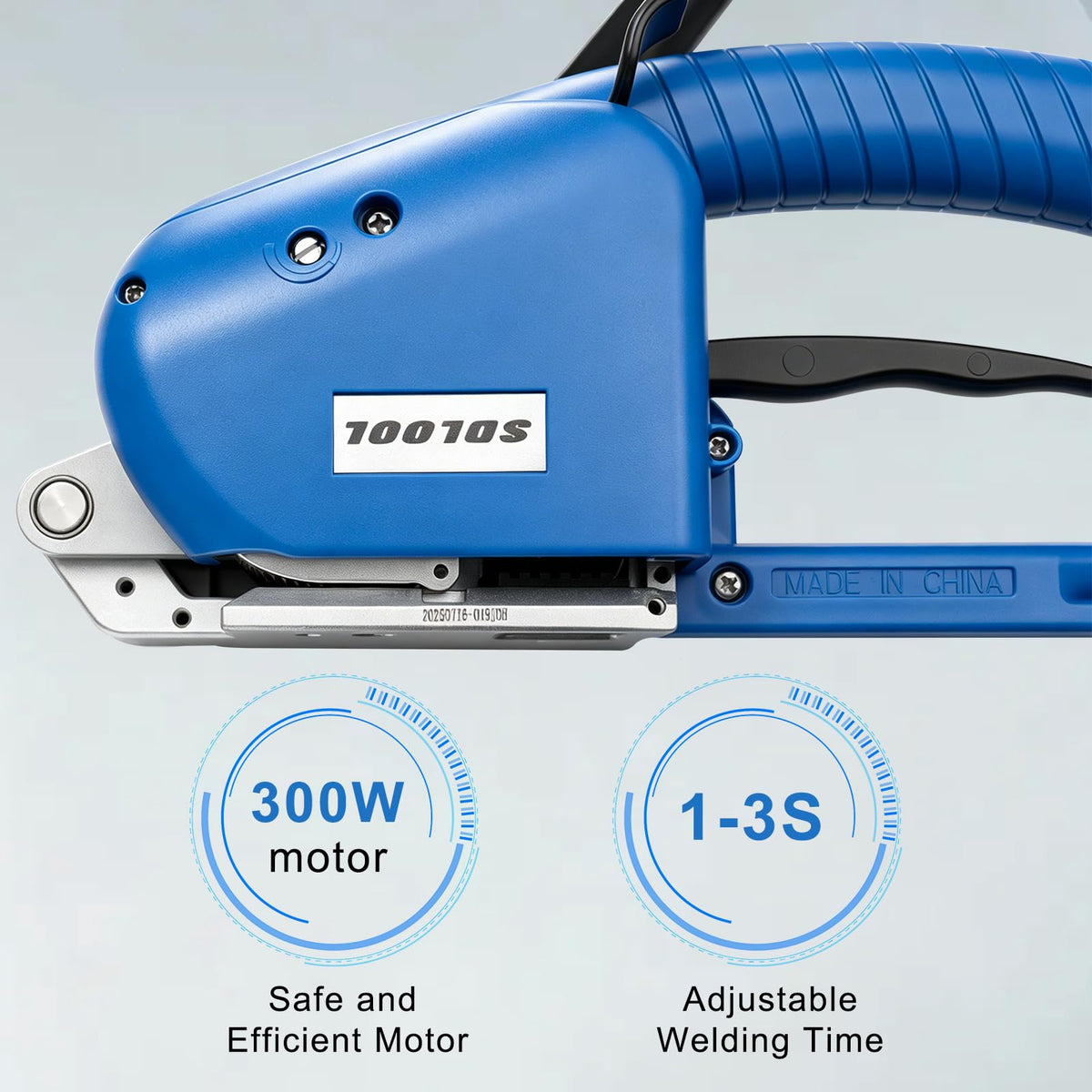 Electric Strapping Machine for 1/2-5/8in PP/PET Straps, Automatic Handheld Strapping Tool with Two Batteries, Semi