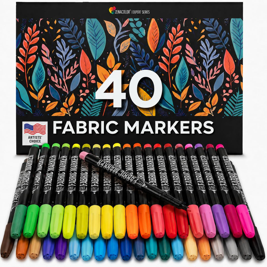 40 Fabric Markers Permanent for Clothes - Fine Point