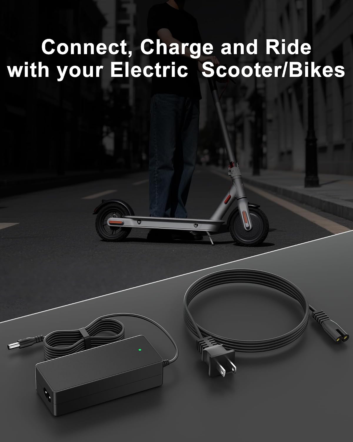 VHBW 42V 2A Electric Scooter Charger for 36V Lithium Battery