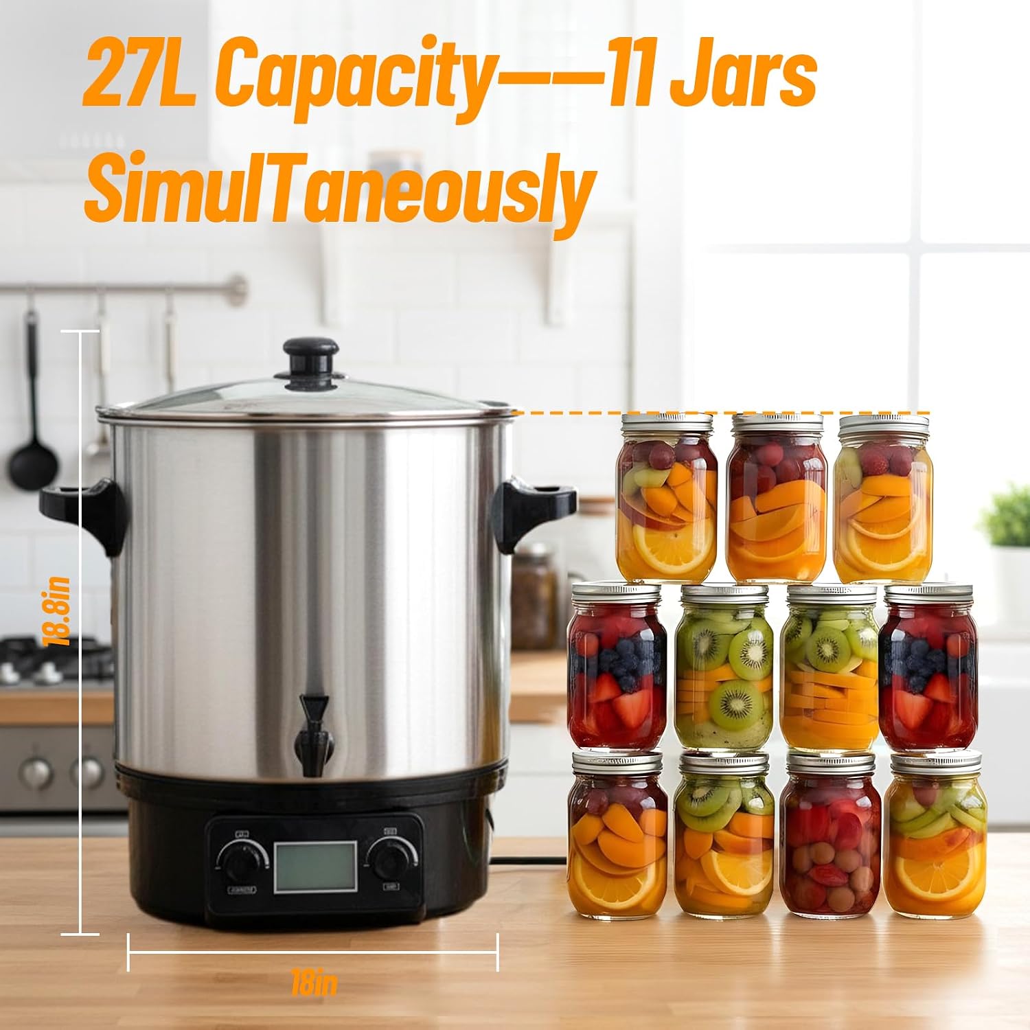 24.5QT Electric Water Bath Canner – Digital LCD Adjustable 86-212°F Timer