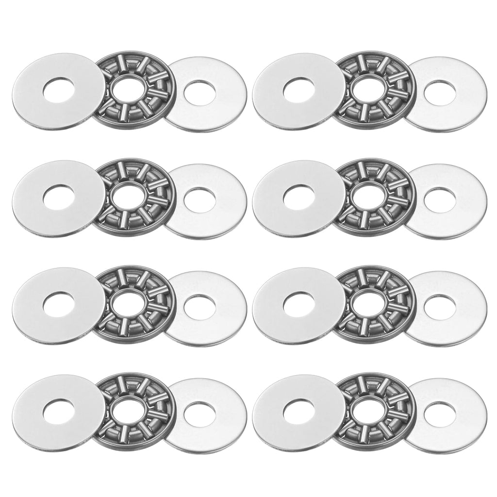 uxcell 8 Sets AXK0619 Thrust Needle Roller Bearings with Washers, ID 6mm