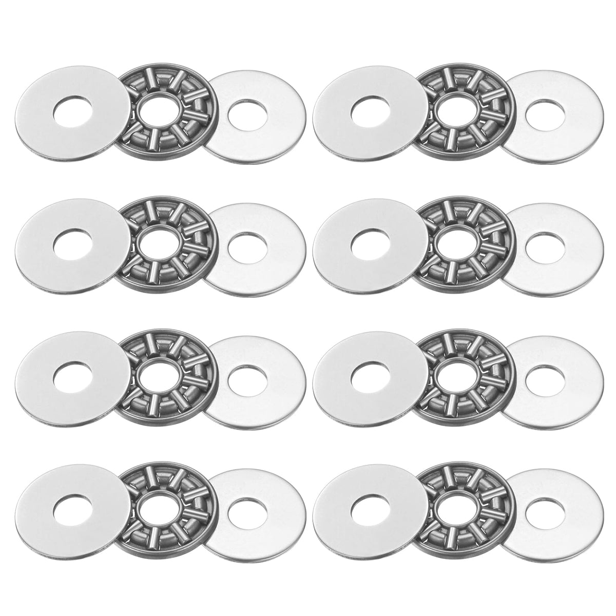 uxcell 8 Sets AXK0619 Thrust Needle Roller Bearings with Washers, ID 6mm
