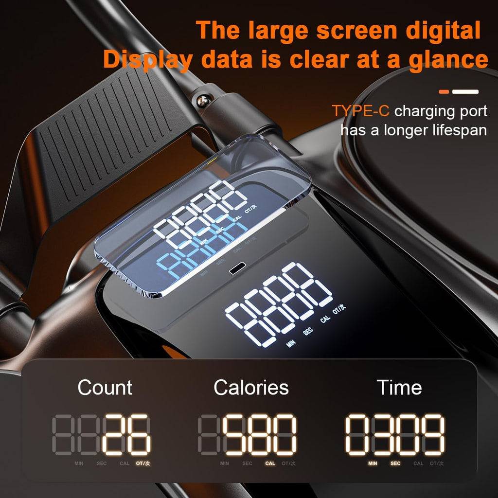 Ab Roller Wheel with Elbow Support - Abdominal Rebound Roller with LCD Large Screen Display