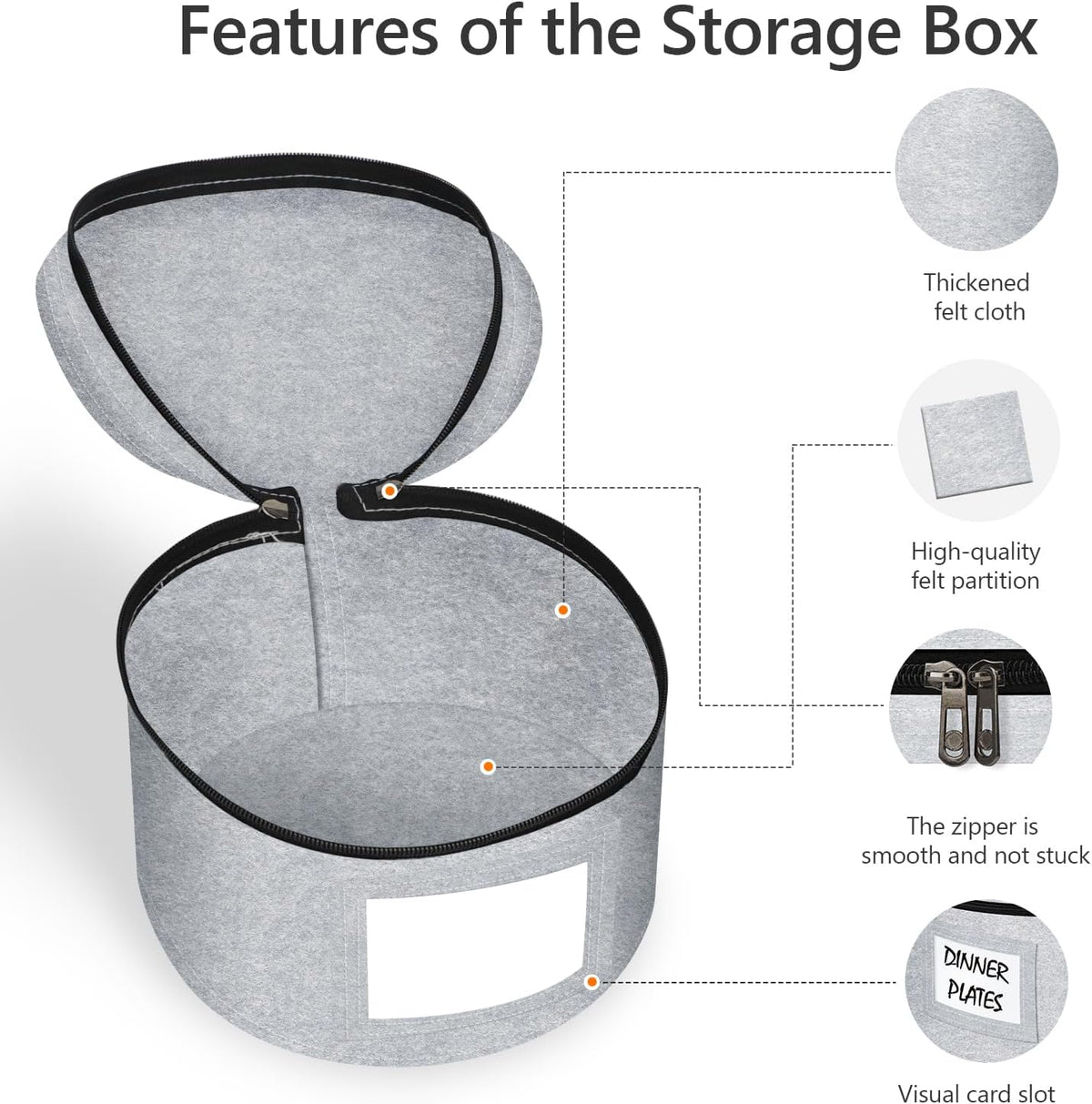 China Storage Containers 4 Piece Set Moving Boxes for Dinnerware Stackable Moving Storage Box with Felt Plate