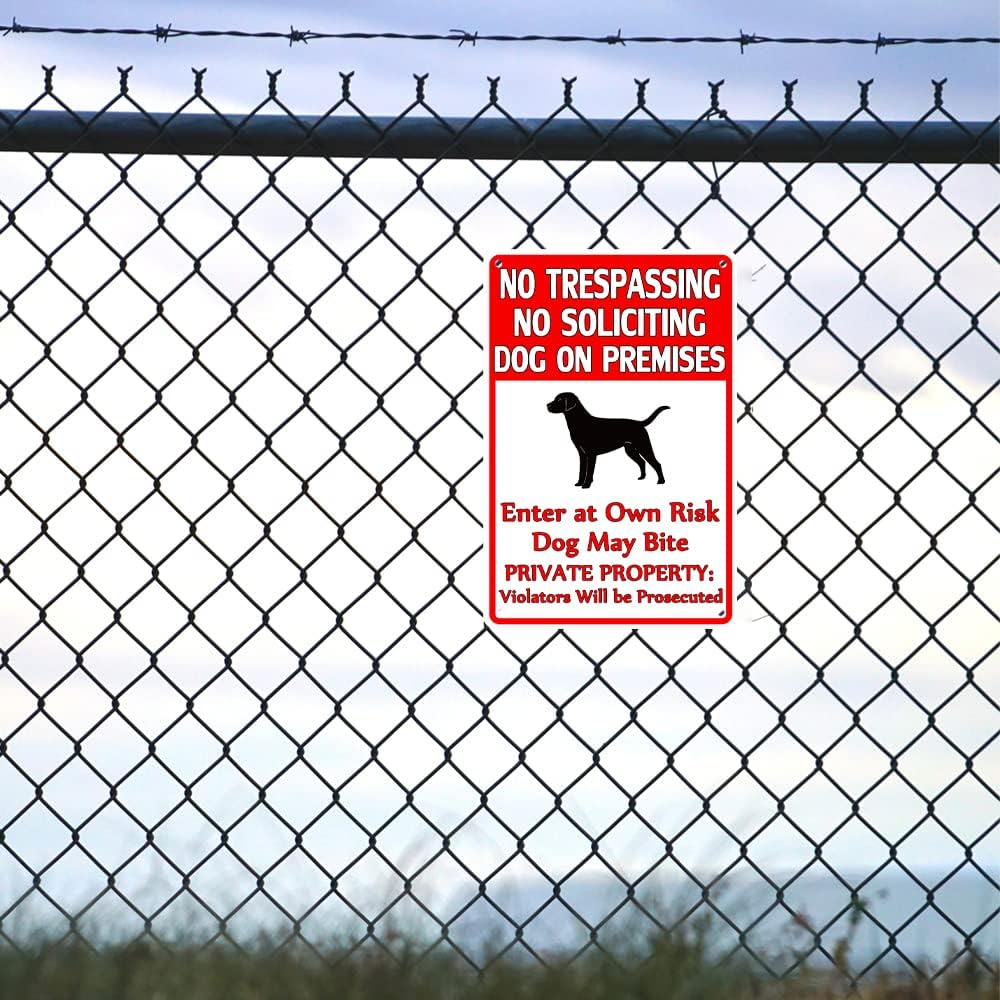 Beware Of Dog Sign No Trespassing Dogs Yard Sign Warning Signs For Fence Private Property Metal Tin Sign No