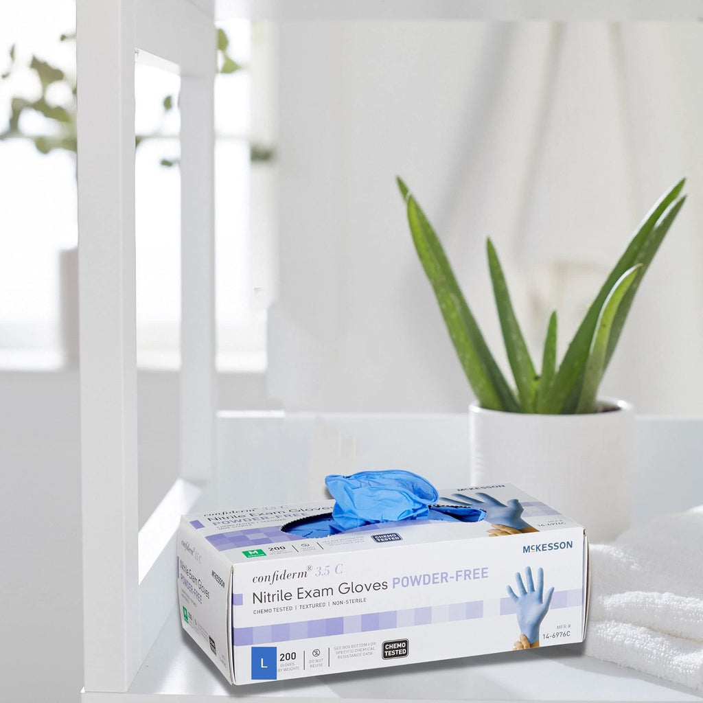 Confiderm 3.5C Nitrile Exam Gloves, Blue, Small, 200 ct