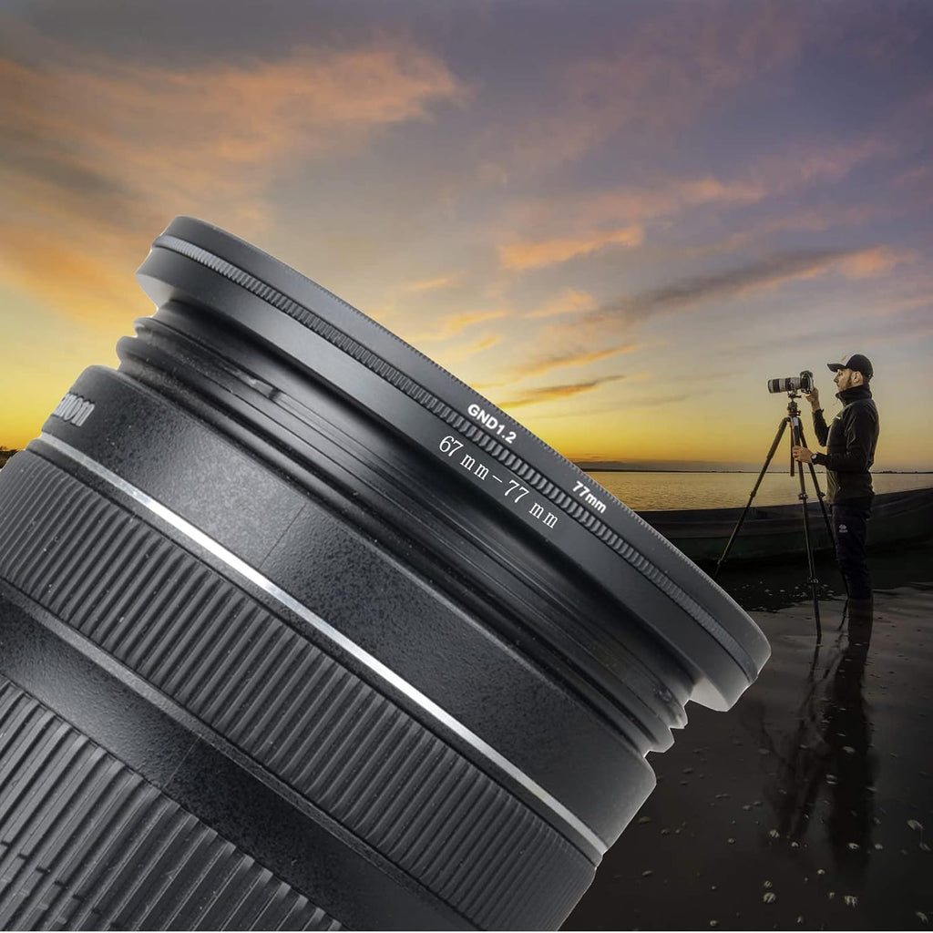 77mm to 52mm Step Down Ring Filter Adapter Applicable to All Brands of UV ND CPL Filter (77mm-52mm)