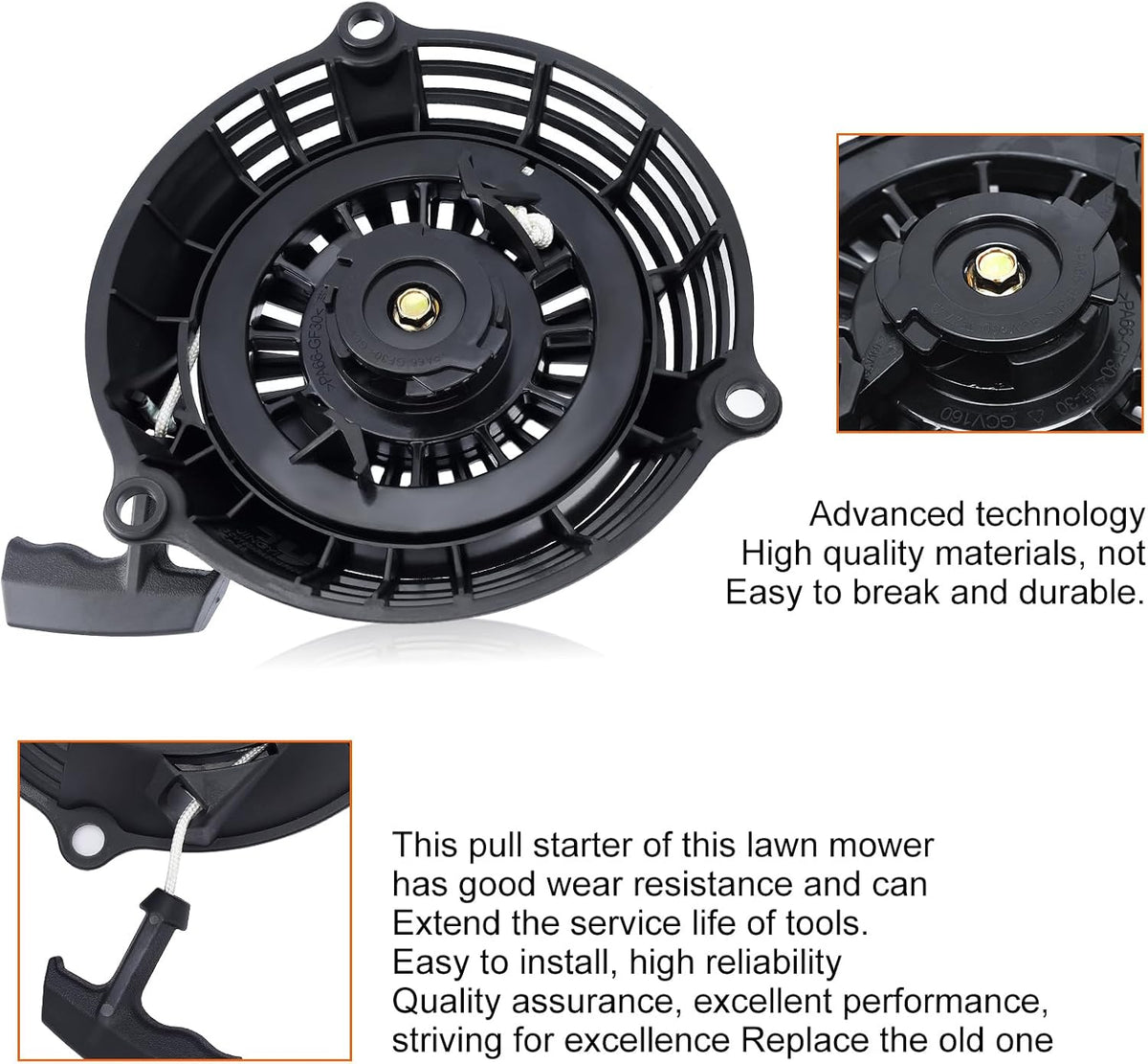 Hipa GCV160 Pull Start Recoil Starter Assembly Compatible with Honda GCV 160 GCV135 EN2000 HRU19 GC135 GC160 EN2000 Generator Engine Lawn Mower Replace 28400-Z0L-V20ZA 28400-Zl8-023ZA