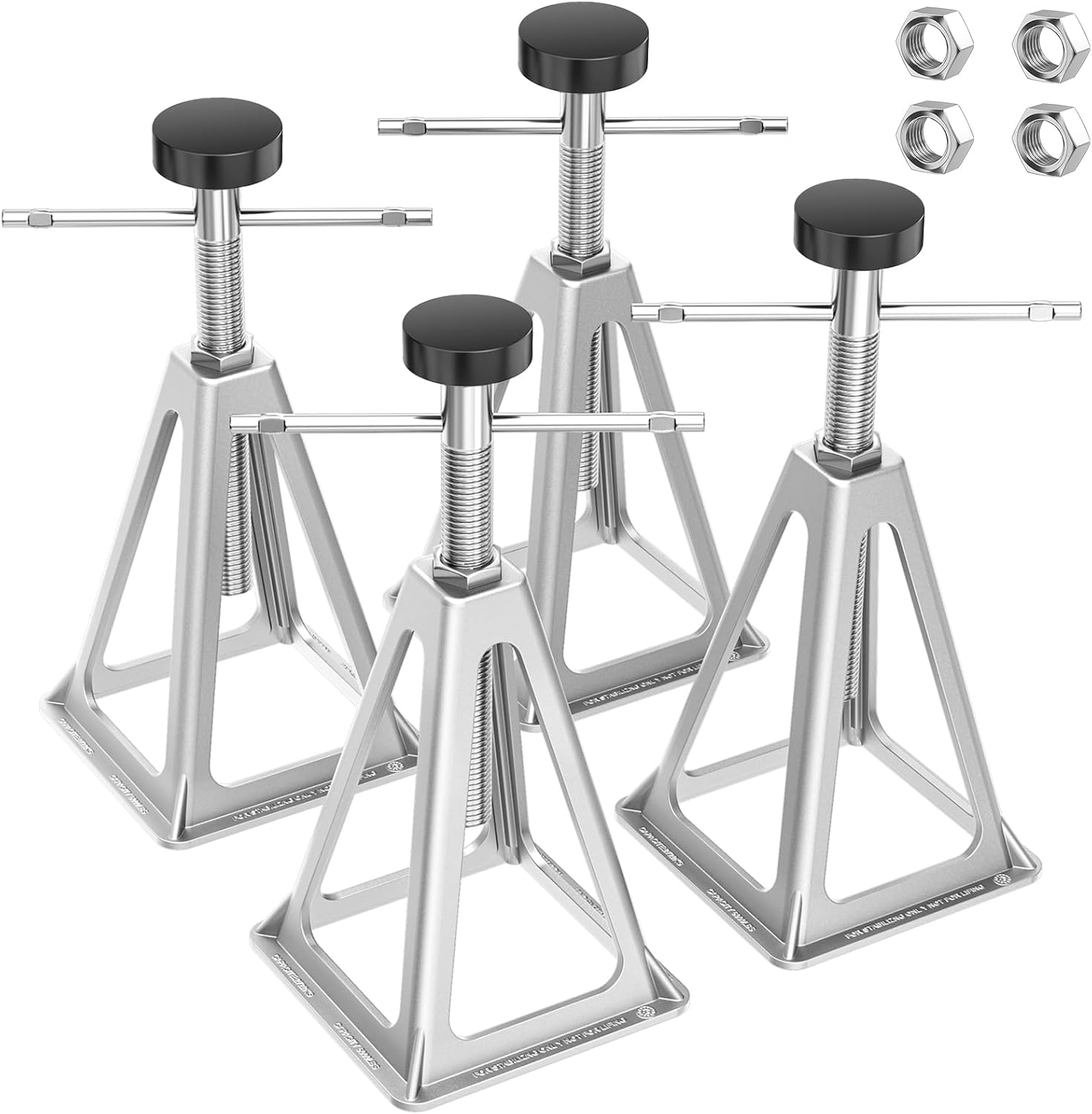 RV Stabilizer Jacks 4 Pack, Heavy Duty Aluminum Jack Stands for Travel Trailer Camper, Single Screw Jack Support up