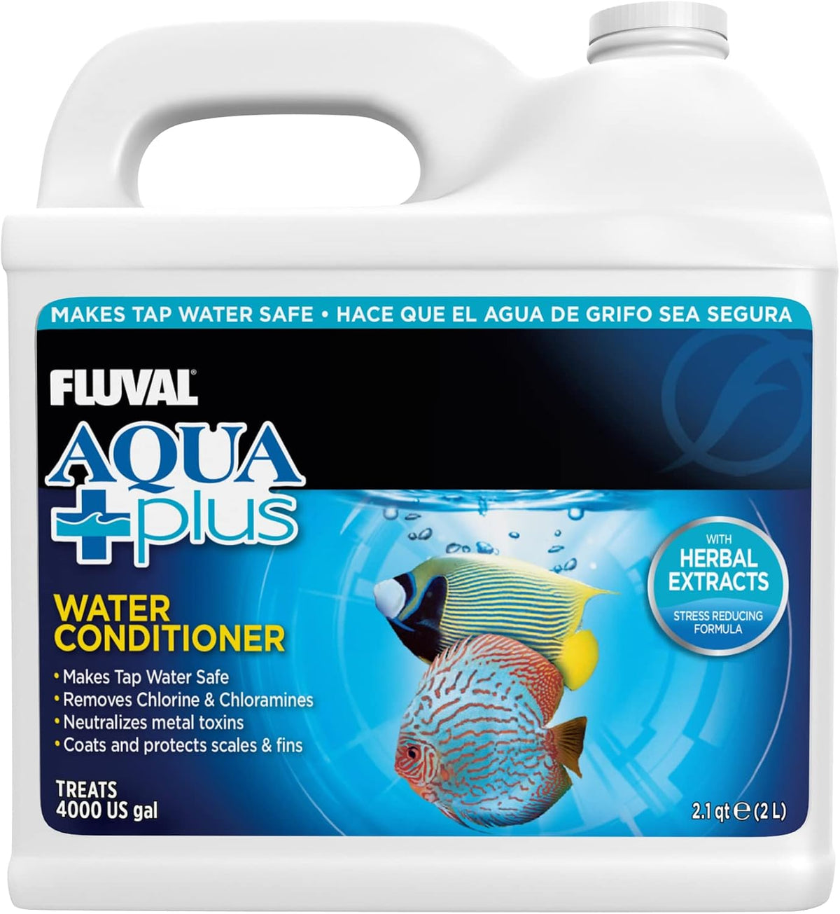 AquaPlus Water Conditioner, Aquarium Water Treatment, 0.5 Gal, White