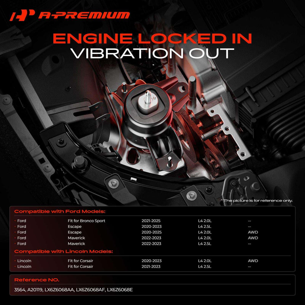 A-Premium Rear Lower Torque Strut Mount Compatible with Ford Escape 20-25
