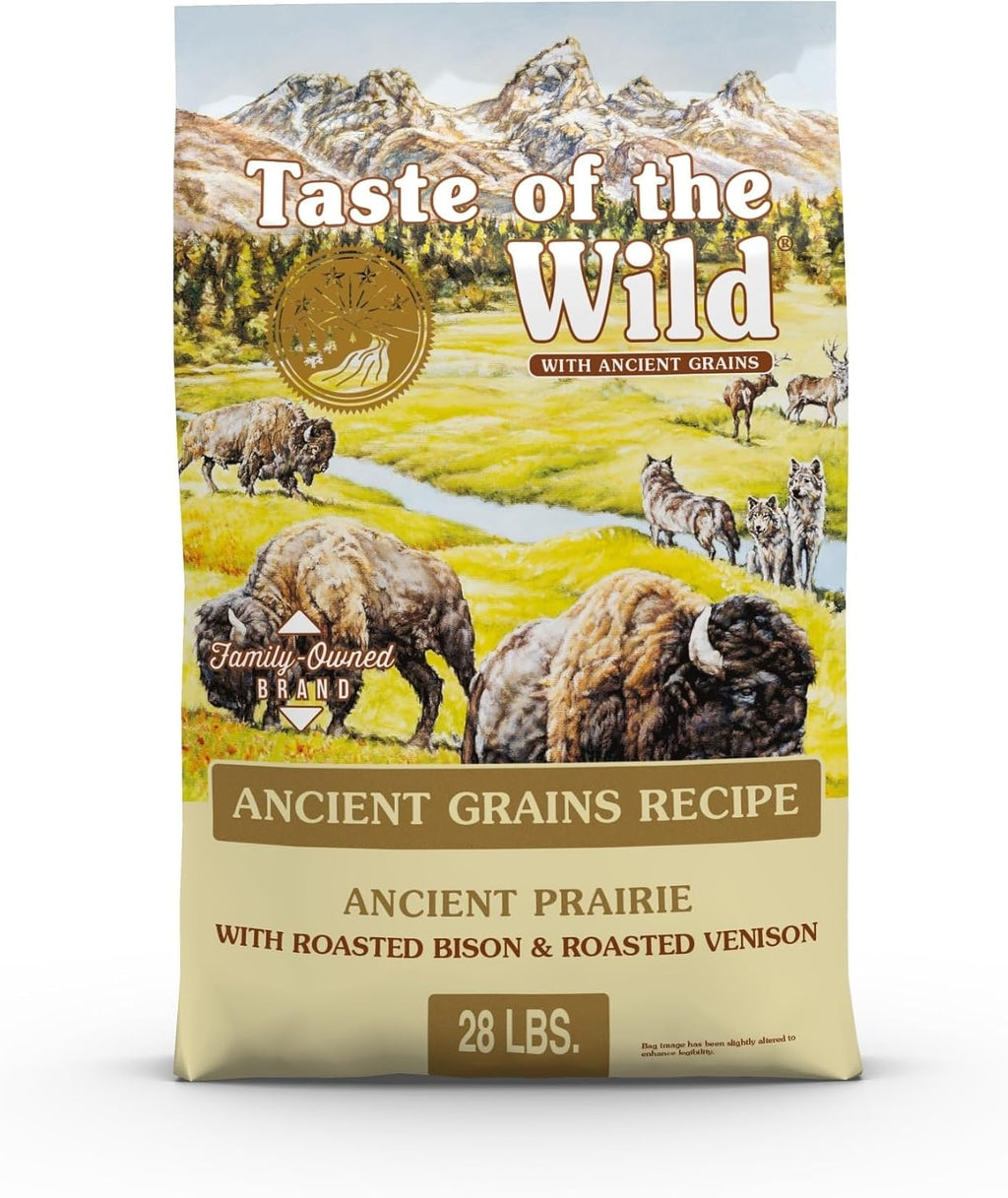 Ancient Prairie Dry Dog Food, Roasted Bison, 28lb