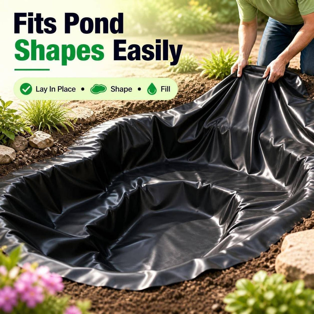7 x 10 FT Pond Liner, 20 Mil HDPE Pond Liners for Outdoor Ponds