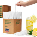 Plastic Straws 500 Pcs Individually Wrapped Clear Disposable Drinking Straw