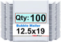 12.5x19 Inches White Poly bubble Bag, 100-Pack Large Size #6 Self Seal Poly Bubble Mailers Padded Packing Envelopes