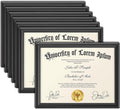 8.5x11 Certificate Frames - Black, 12 Pack - Contemporary Diploma Frames 8.5 x 11 - Composite Wood Document Frames