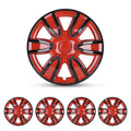 14 Inch Universal Hubcaps for Car Truck SUV, Black & Red Lacquer