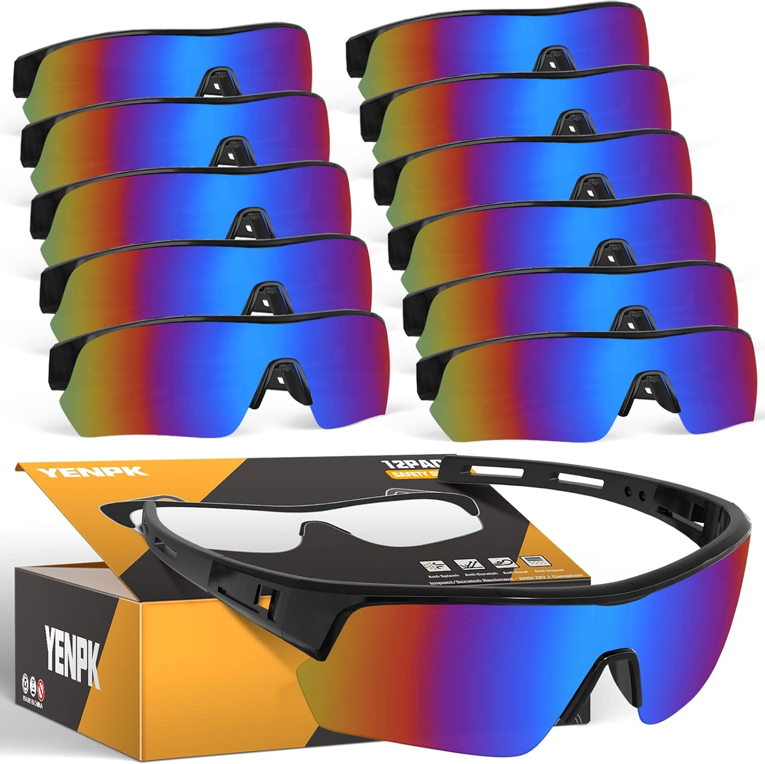 Tinted Safety Glasses for Men Women, Safety Goggles Impact Resistant, ANSI Z87.1+ UV400 Eye Protection, Anti Scratch