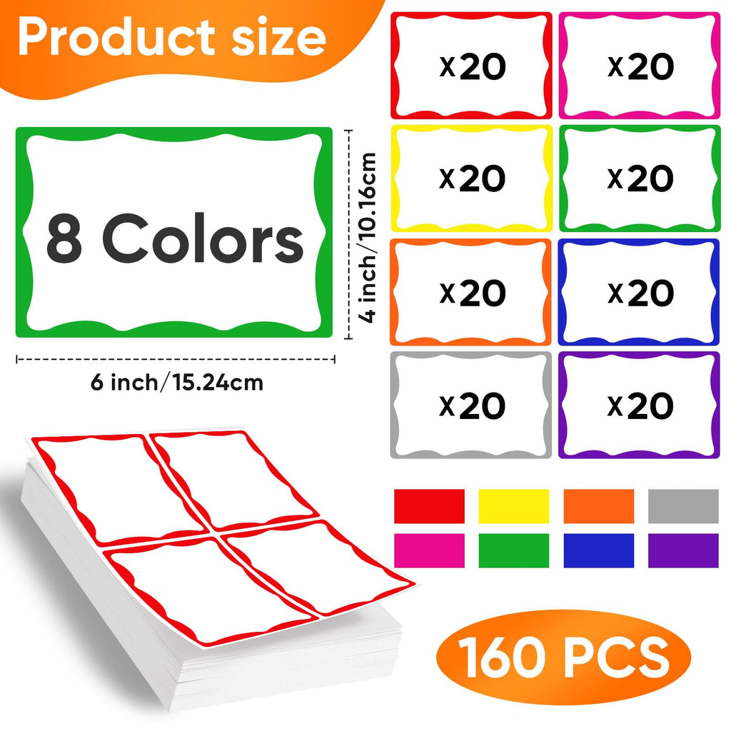 6 x 4 inch Large Moving Labels for Boxes, Packing Labels Stickers for Moving Color Coded Blank Labels Stickers