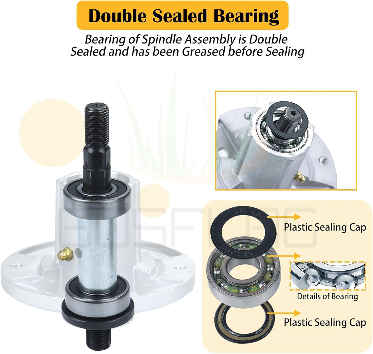 3 Pack GY21099 Spindle Assembly for John Deere 54-Inch Mower Decks