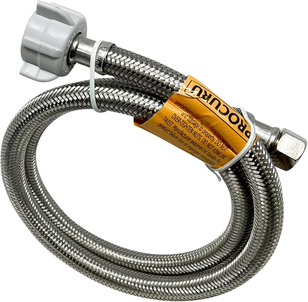 36-Inch (3Ft) x 3/8" Comp x 7/8" BC, Universal Flexible Toilet Connector, Braided Stainless Steel Water Supply Line