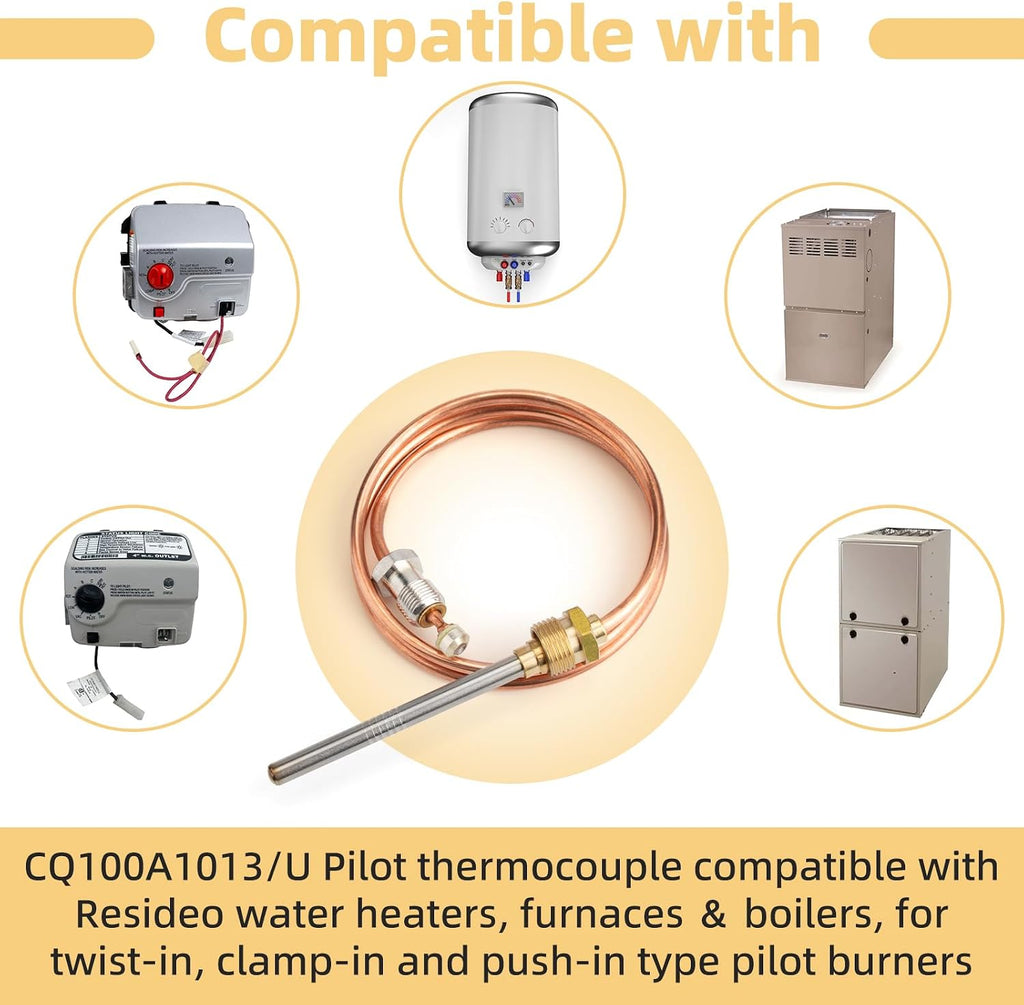 CQ100A1013/U 24-Inch Replacement Thermocouple Fits for Resideo Gas Furnaces