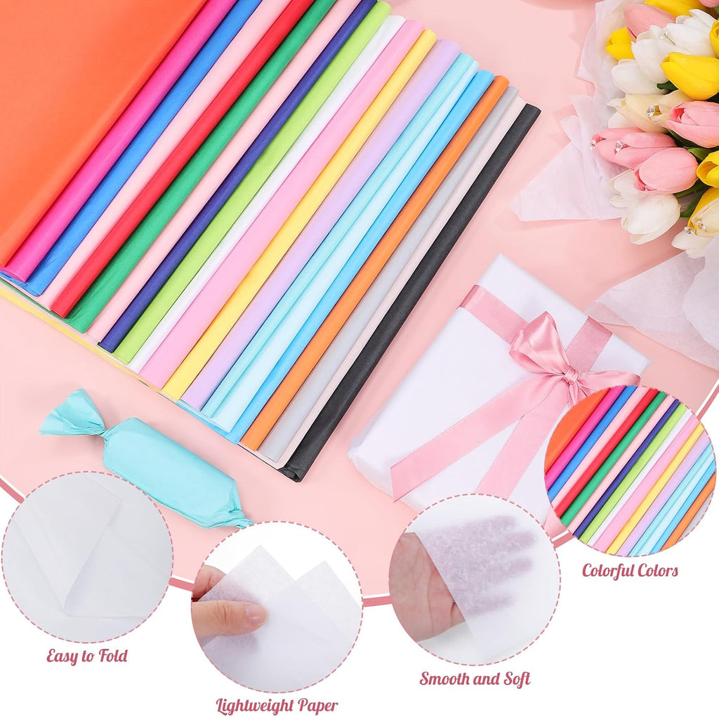 160 Sheets Tissue Paper for Gift Bags 20 X 14 Inches Multicolor
