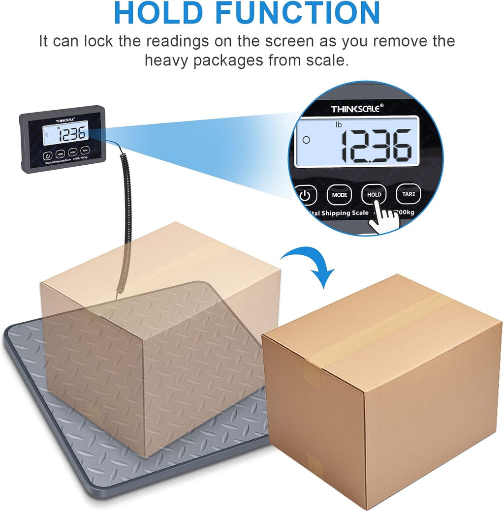 Shipping Scale 440lb×1oz – Postal, Luggage, Warehouse, Home | High-Precision 1oz Resolution, Hold/Tare, Backlit LCD