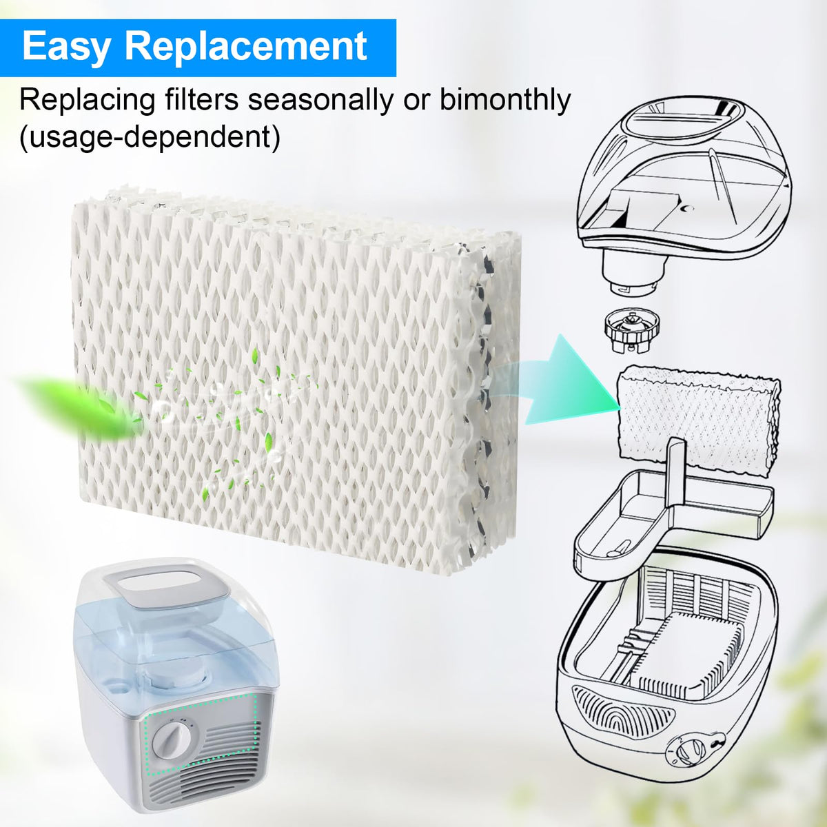 WF813 Humidifier Filter Replacement for Equate 4 Pack