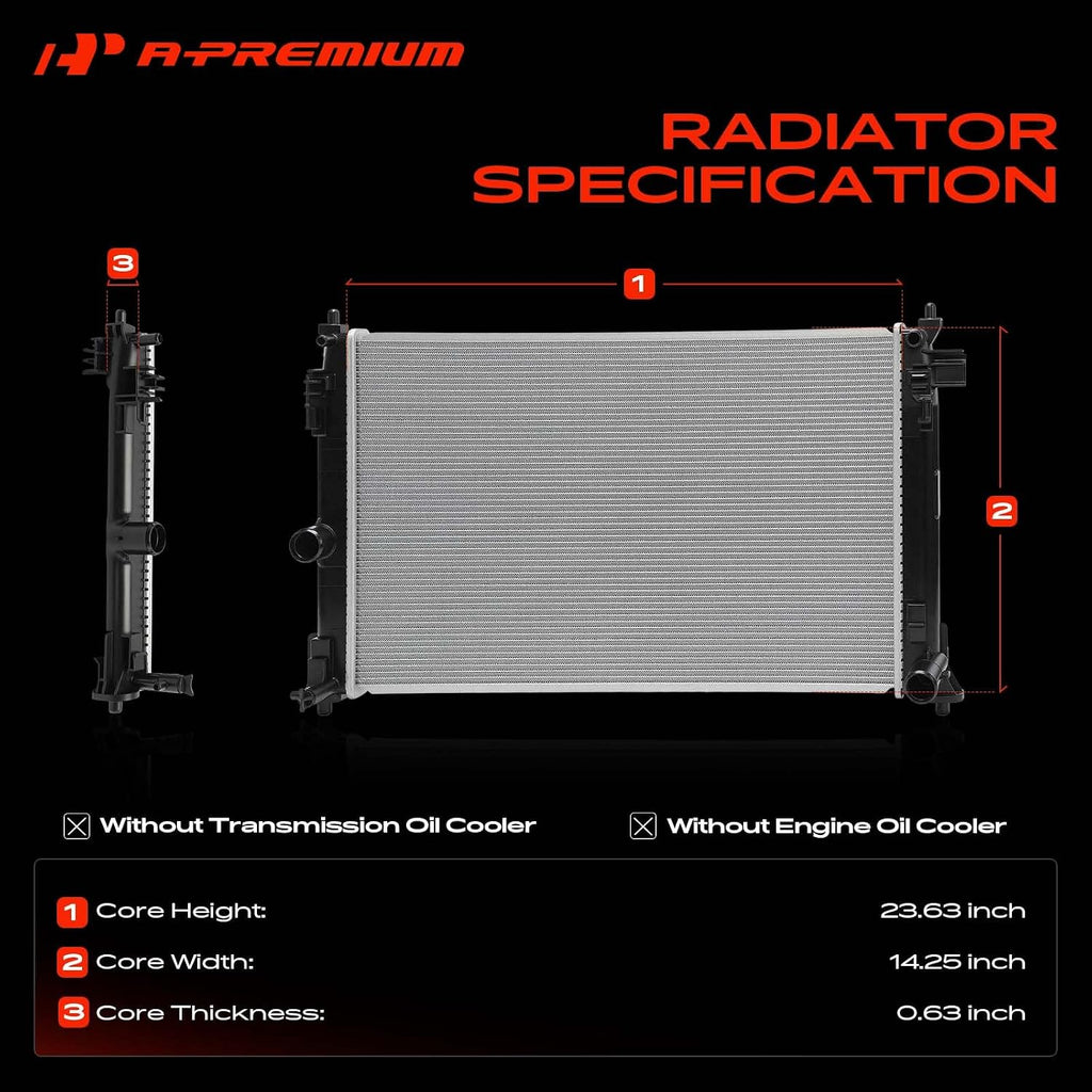 A-Premium Engine Coolant Radiator Assembly Compatible with Toyota