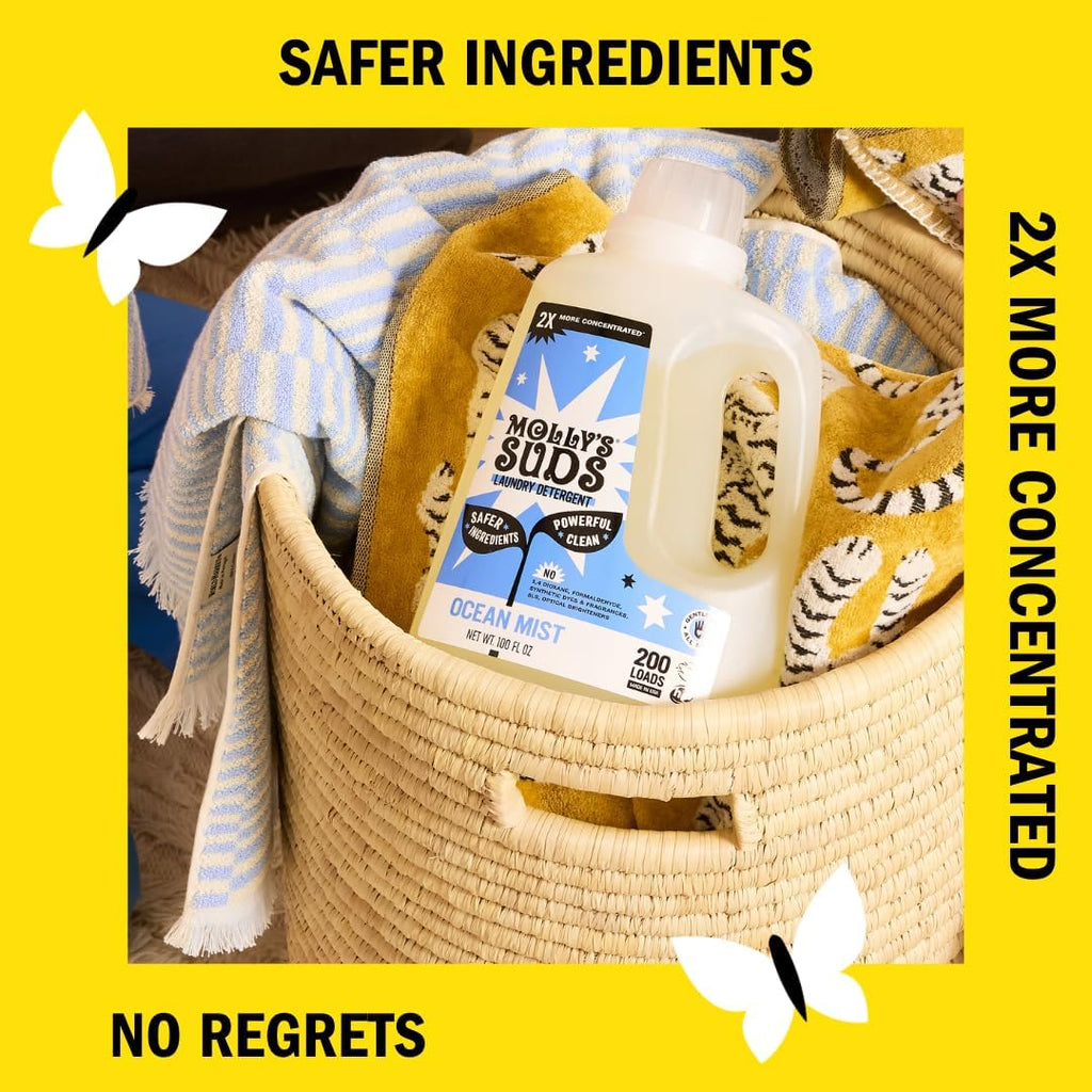Liquid Laundry Detergent | Clean Laundry Detergent Soap for Sensitive Skin | 2x Concentrated, High Efficiency (HE) |