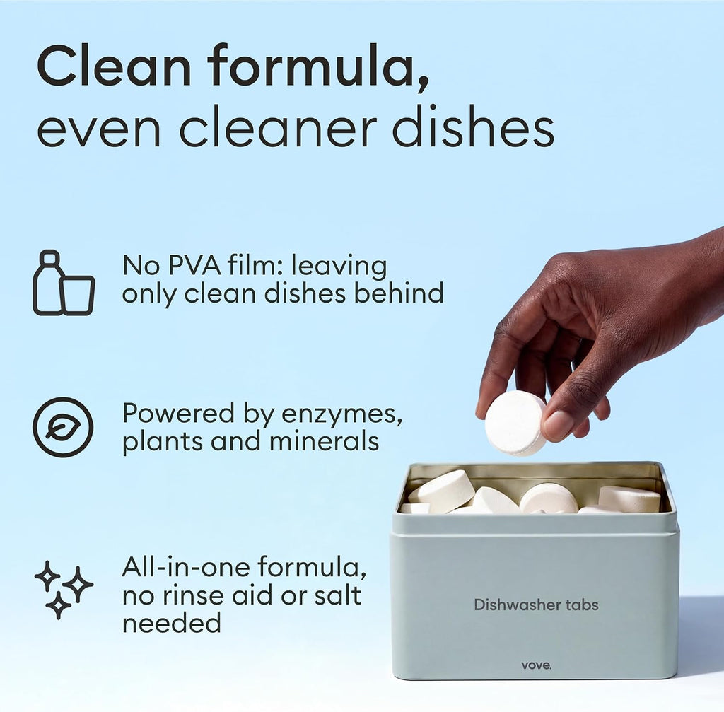 Dishwasher Detergent Tablets, 40 Count, Plant-Based Fragrance-Free