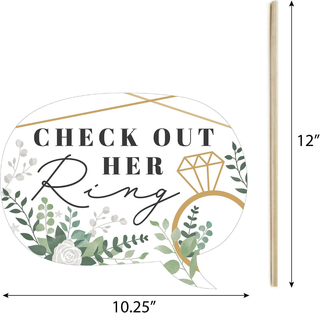 Boho Botanical Bridal Shower Photo Booth Prop Kit, DIY Props - 20pc