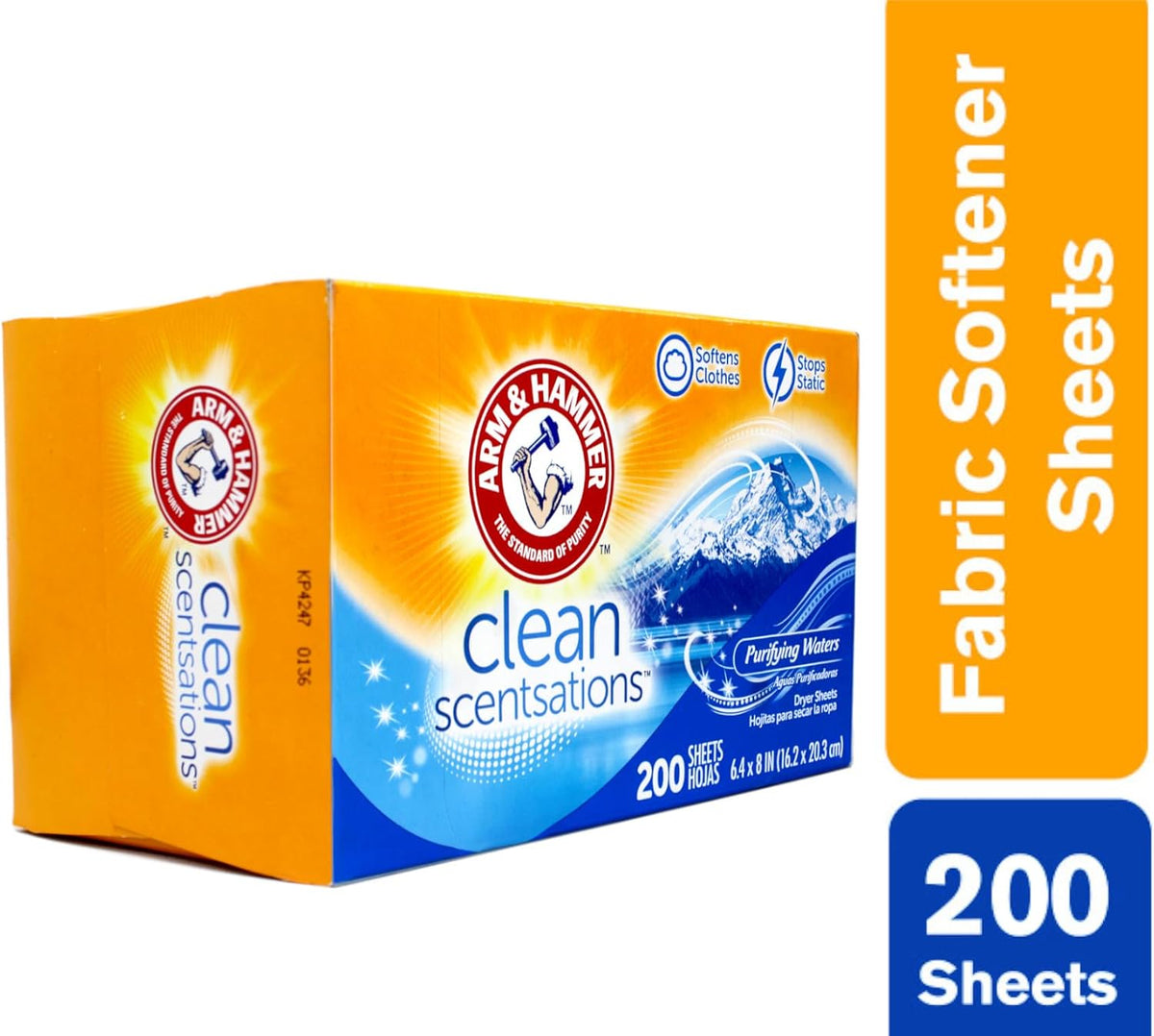 Fabric Softener Sheets, Purifying Waters, 200 ct